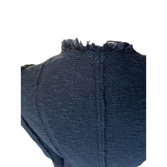 Rebecca Taylor Frayed Cardigan Jacket Collarless Long Sleeve Size 2 Blue - Picture 8 of 11